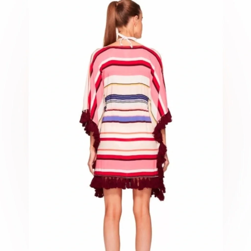 Kate Spade Miramar Striped Swim Cover Up Dress Tassels Resortwear Preppy Size M